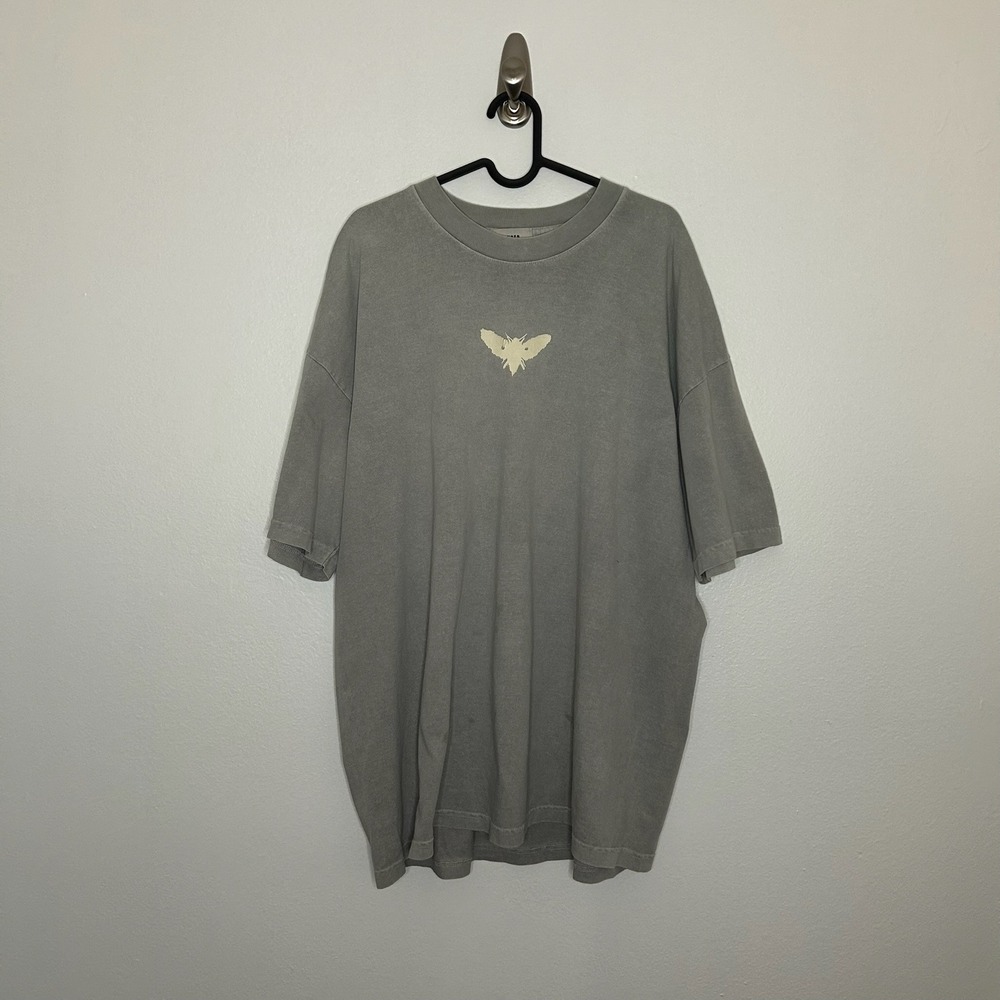Sinner Los Angeles Moth Graphic Oversized T-Shirt Faded Slate Gray Sz XL